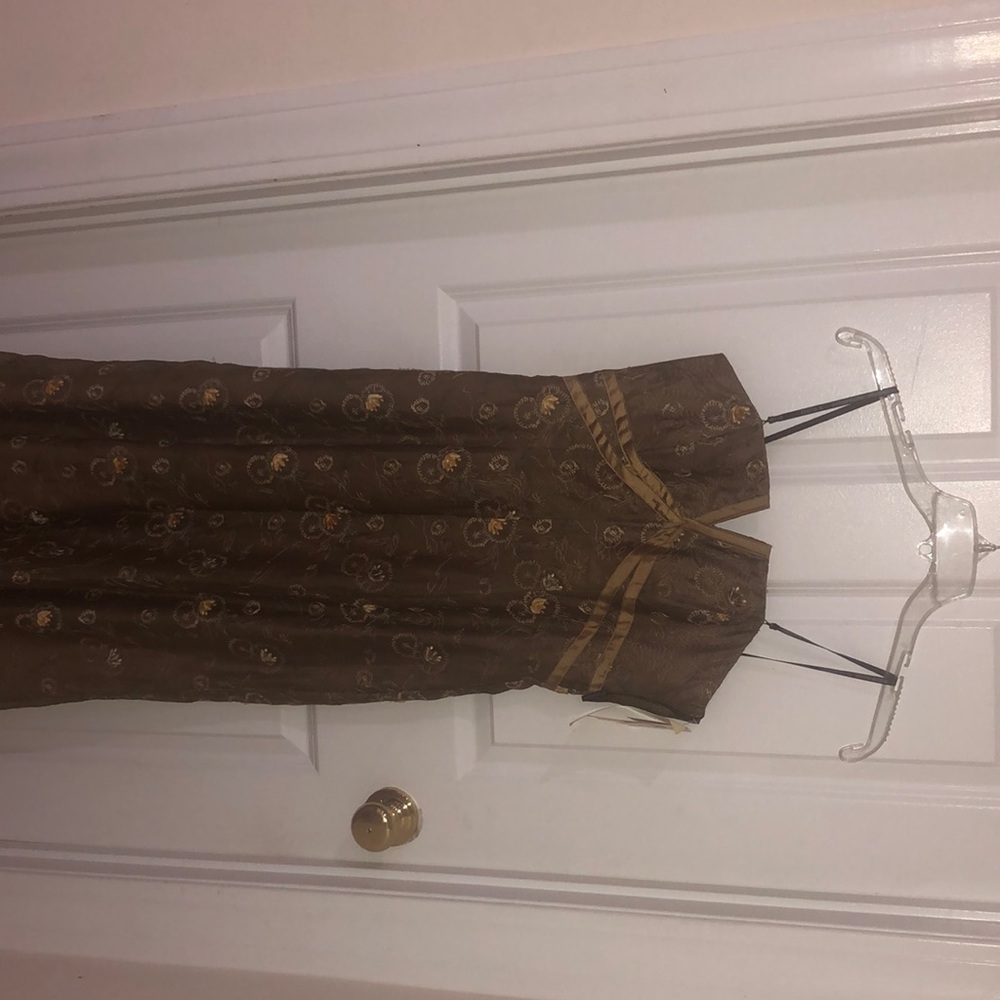 GOLD SILK MAXI DRESS
